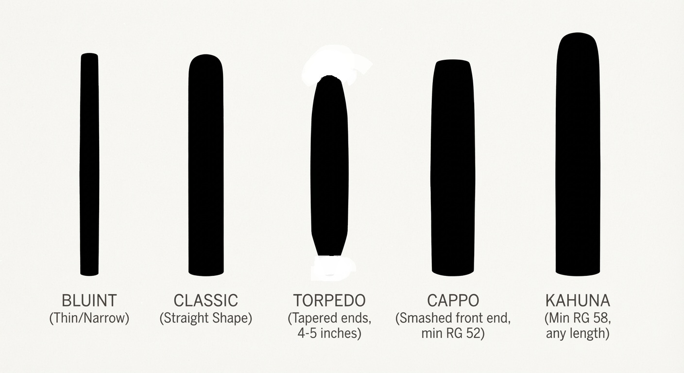 The five Dano's Blunts model shapes: Blunt, Classic, Torpedo, Cappo, Kahuna